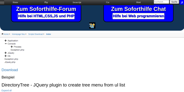 DirectoryTree JQuery plugin to create tree menu from ul list 