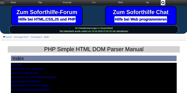 PHP Simple HTML DOM Parser 