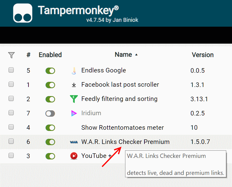 Schließt ein und schließt aus - Tampermonkey - 2