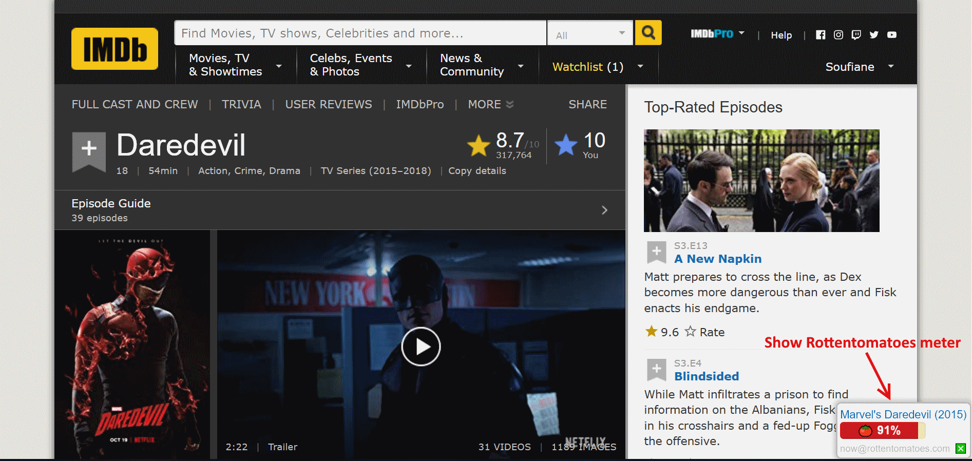 Rottentomaten-Messgerät anzeigen