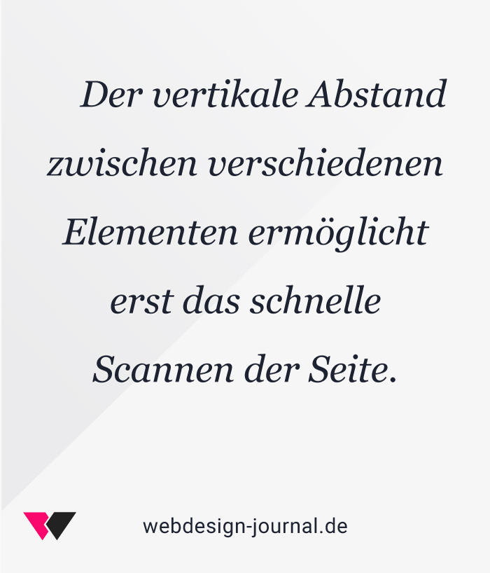 Typografie ermöglicht das schnelle Scannen der Webseite.