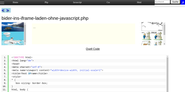 bider ins iframe laden ohne javascript 