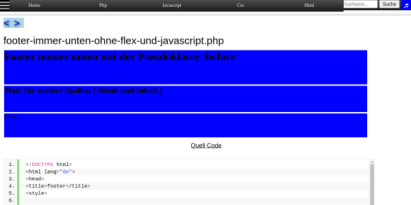 footer immer unten ohne flex und javascript 