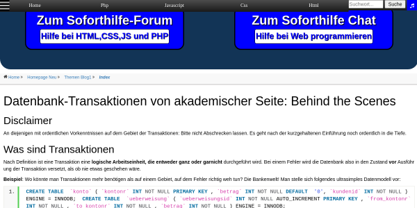 datenbank transaktionen von akademischer seite behind the scenes 