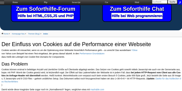 der einfluss von cookies auf die performance einer webseite 