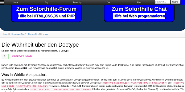 die wahrheit ueber den doctype 