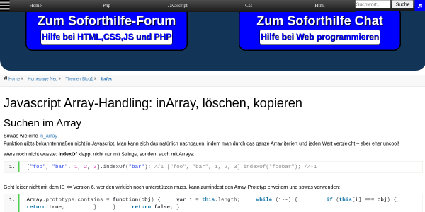 javascript array handling inarray loeschen kopieren 