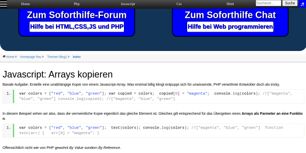 javascript arrays kopieren 