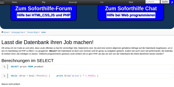lasst die datenbank ihren job machen 