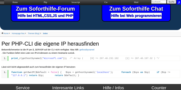 per php cli die eigene ip herausfinden 