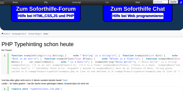 php typehinting schon heute 