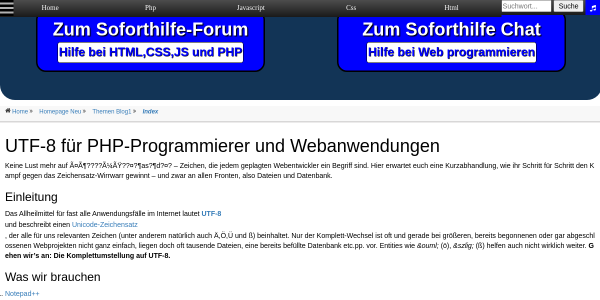 utf 8 fur php programmierer und webanwendungen 