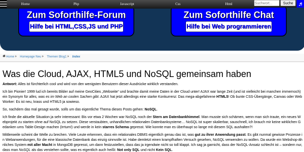 was die cloud ajax html5 und nosql gemeinsam haben 