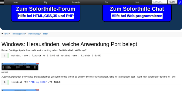 windows herausfinden welche anwendung port belegt 