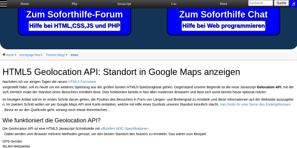 html5 geolocation api standort in google maps anzeigen 