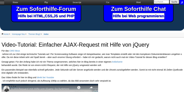video tutorial einfacher ajax request mit hilfe von jquery 