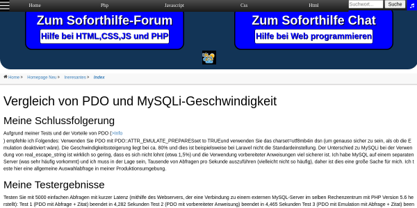 PDO vs MySQLi Geschwindigkeitsvergleich 