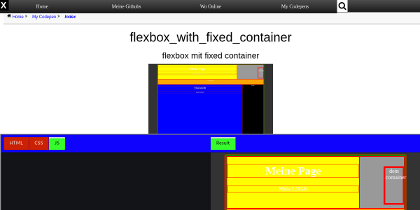 flexbox with fixed container 
