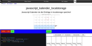Javascript Kalender Localstorage