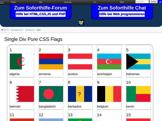 National Flaggen mit Css 
