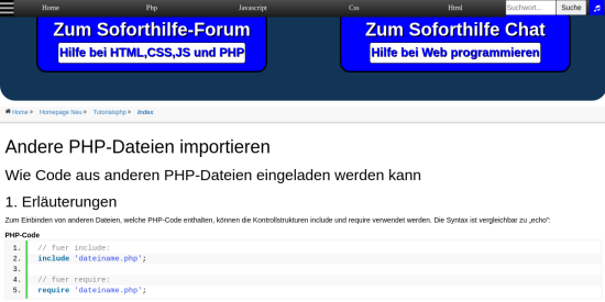 andere php dateien importieren 