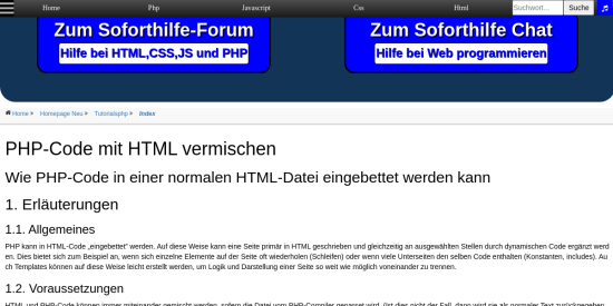 php code mit html vermischen 