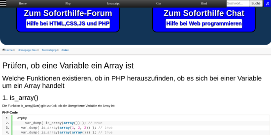 pruefen ob eine variable ein array ist 