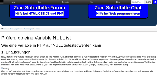 pruefen ob eine variable null ist 