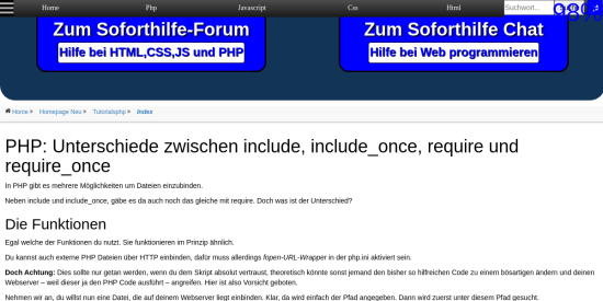 unterschied von include include once require once 
